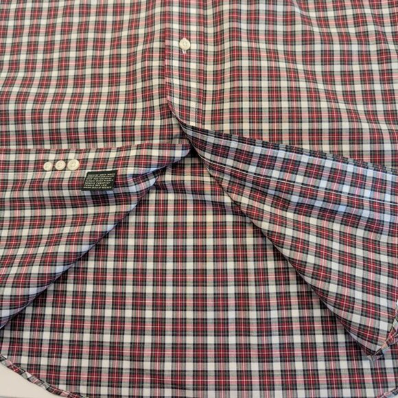 Lauren Ralph Lauren LRL Sz 17 Men Shirt Red Plaid Button Down Preppy Gingham - Picture 9 of 10